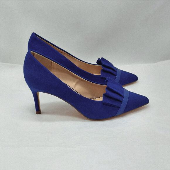 Journee Collection Womens Pumps Size 6 Blue Pointed Toe Heels Formal Wedding - Picture 3 of 9